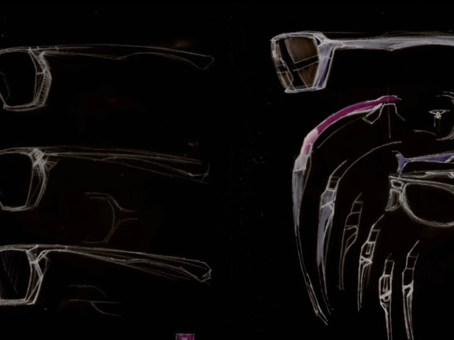Early drawings of the LLUM Spectacles.